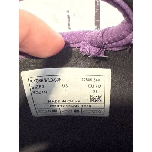 Bogs Girls Purple Waterproof Rubber Boots Size 1 Big Kids Floral Garden - Picture 3 of 7